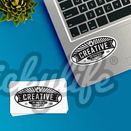 Custom Oval Stickers - Paper, Vinyl or Reflective