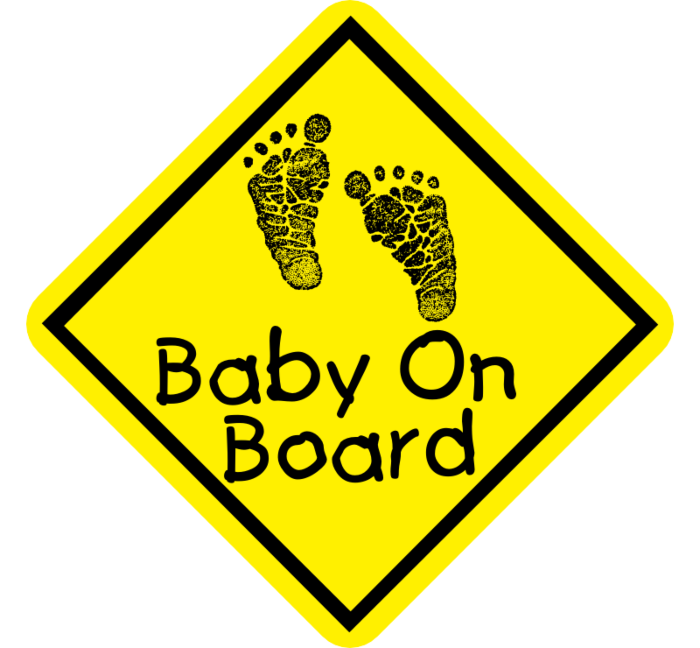 Baby On Board Static Cling - Custom diamond shaped window clings