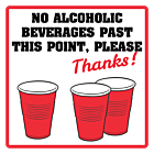 No Alcoholic Beverages Past This Point Floor Stickers