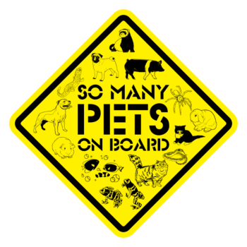 So Many Pets On Board Diamond Shaped Car Magnet