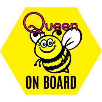 Queen Bee On Board Hexagon Magnet