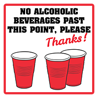 No Alcoholic Beverages Past This Point Floor Stickers